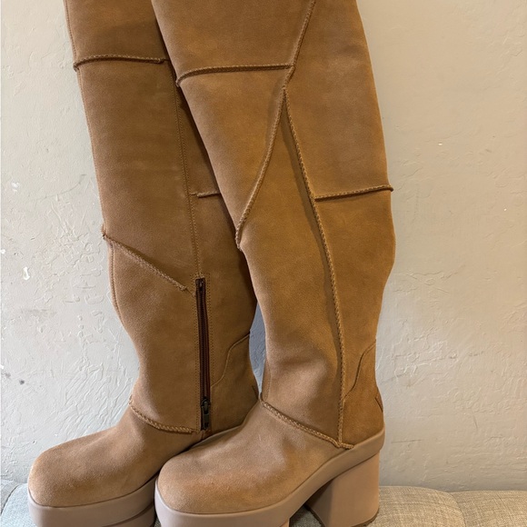 UGG Tan Over the Knee Suede Boots - Picture 1 of 5